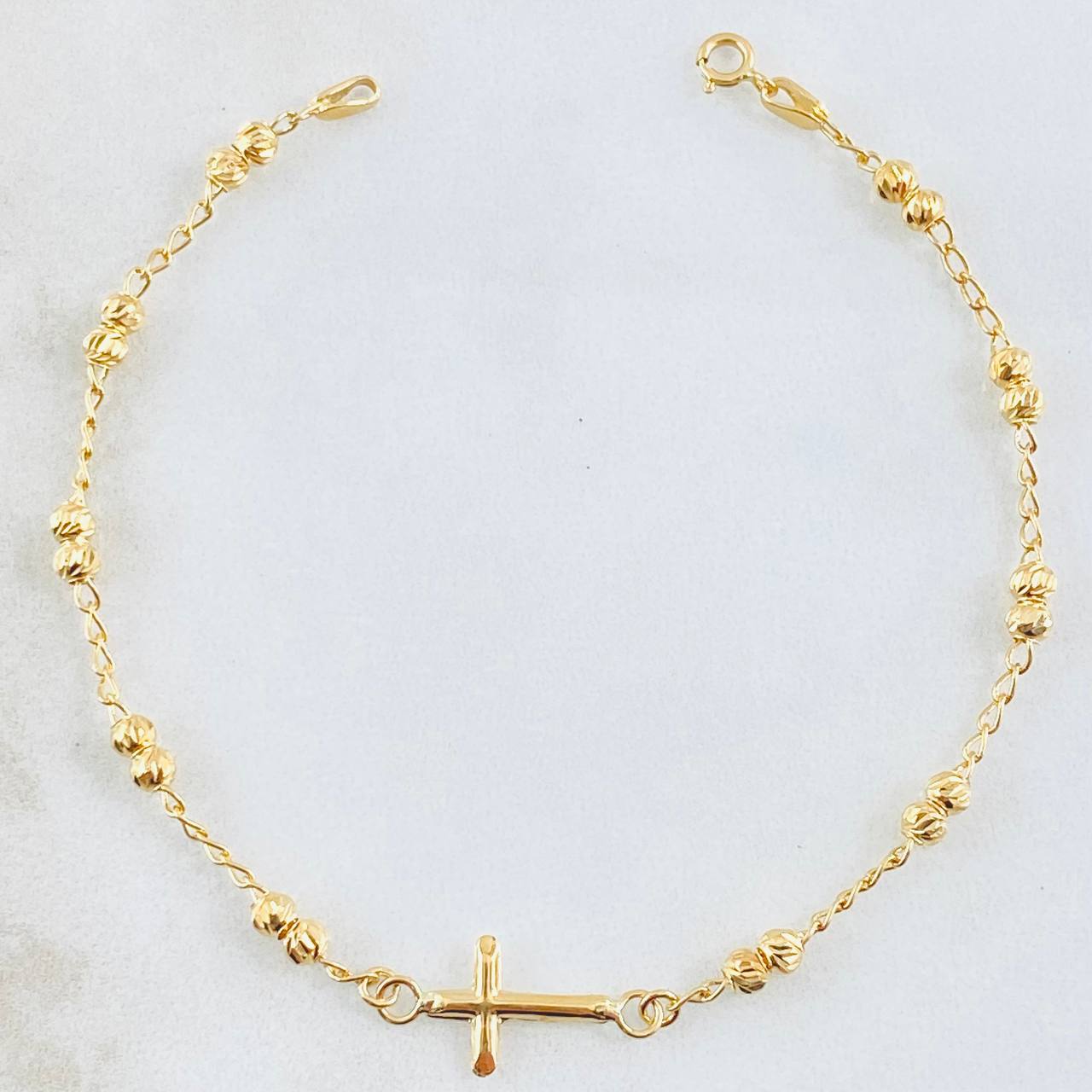 Bracelet Espiga Military Cross 2.35gr / 7 in / 3mm Yellow Gold 18K