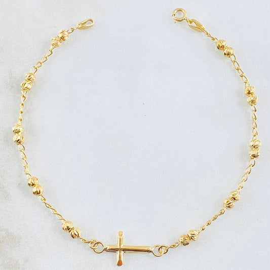 Bracelet Espiga Military Cross 2.35gr / 7 in / 3mm Yellow Gold 18K