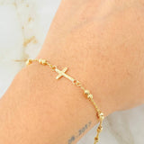 Bracelet Espiga Military Cross 2.35gr / 7 in / 3mm Yellow Gold 18K