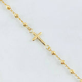 Pulso Espiga Militar Cruz 2.3gr / 7 1/4 in / 3mm Oro Amarillo 18K ©