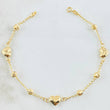 Pulso Espiga Militar Corazon 2.45gr / 7 1/4 in / 4mm Oro Amarillo 18K *
