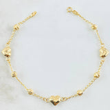 Pulso Espiga Militar Corazon 2.5gr / 7 1/4 in / 4mm Oro Amarillo 18K *