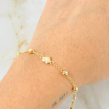 Pulso Espiga Militar Corazon 2.5gr / 7 1/4 in / 4mm Oro Amarillo 18K *