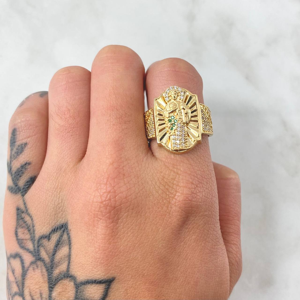 Anillo San Judas 10gr / T9 1/2 / Oro Amarillo 18K *