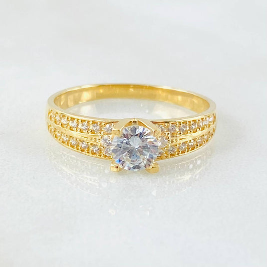 Anillo Solitario 2.75gr / T8 / Oro Amarillo 18K *