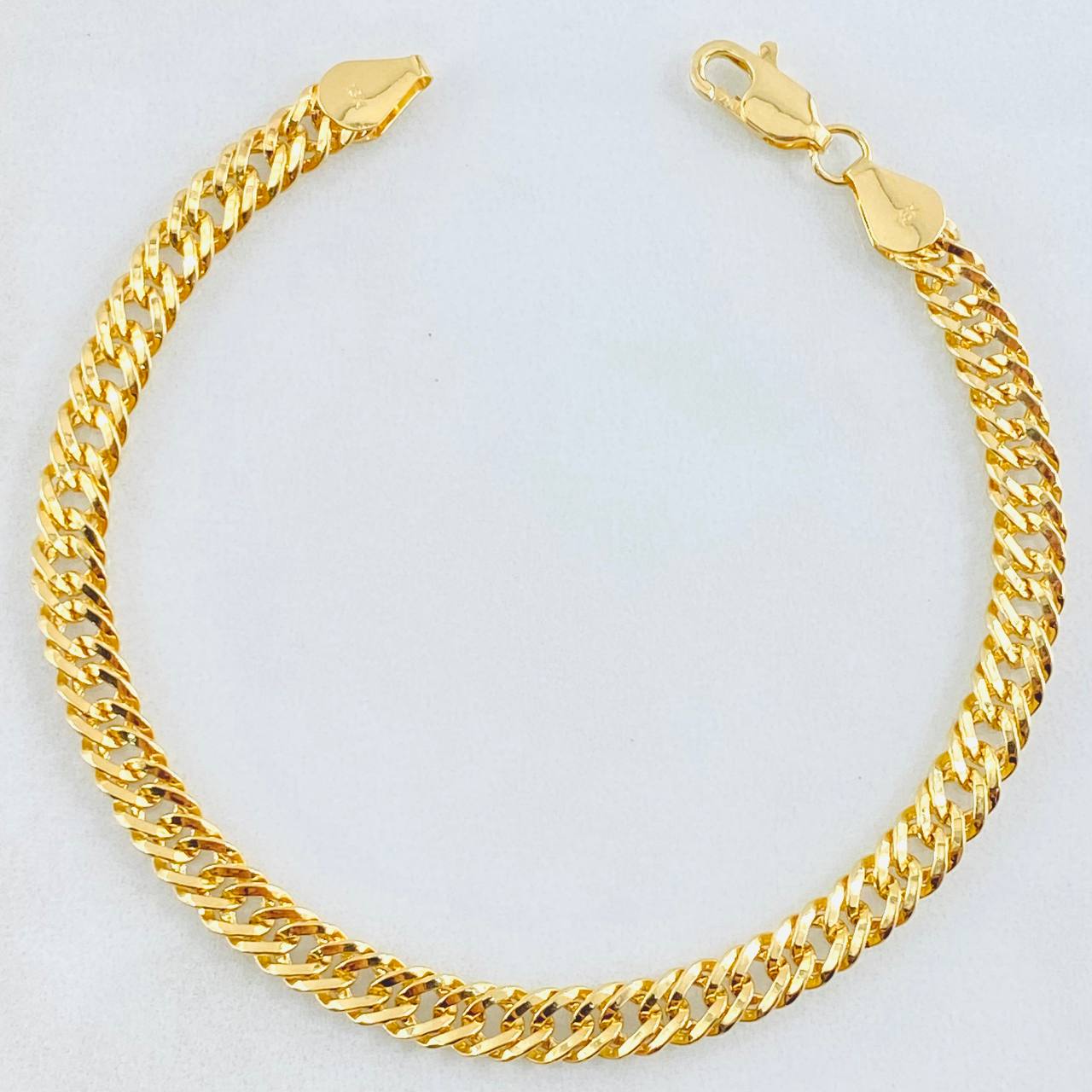 Pulso Cubano Reticulado Doble 4.9gr / 7 1/2 in / 5mm Oro Amarillo +3 18K *