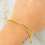 Pulso Cubano Reticulado Doble 4.9gr / 7 1/2 in / 5mm Oro Amarillo +3 18K *