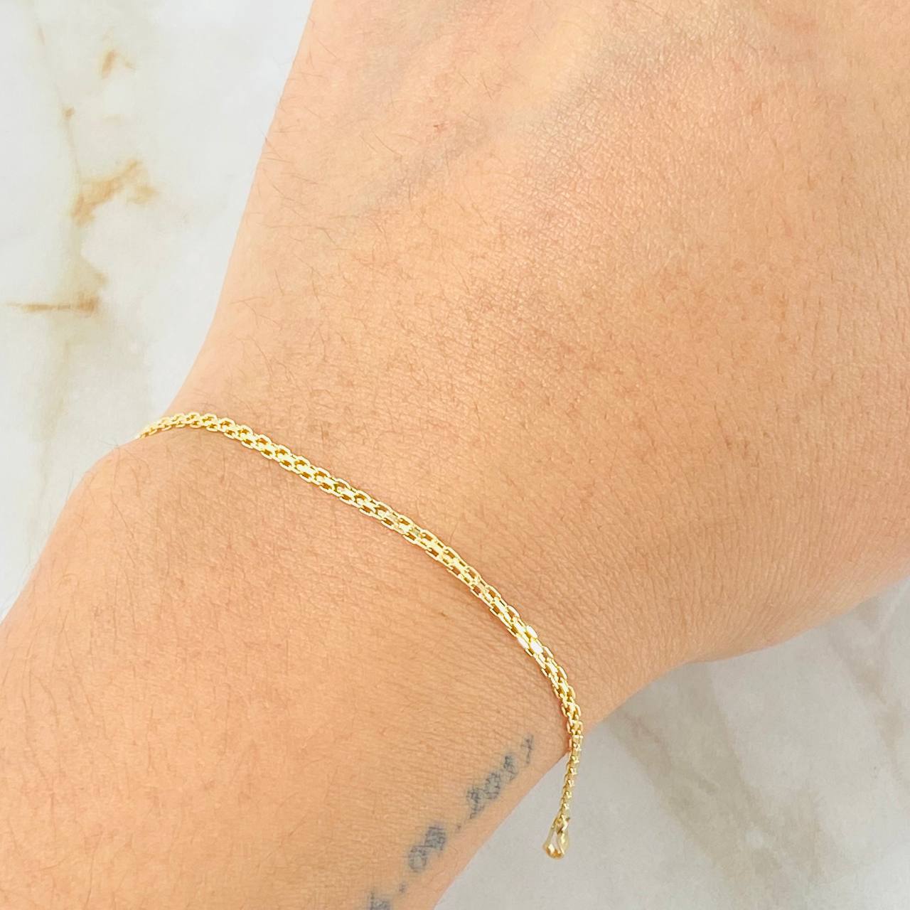 Pulso China 1.3gr / 7 1/2 in / 1.5mm Oro Amarillo +1 18K ©