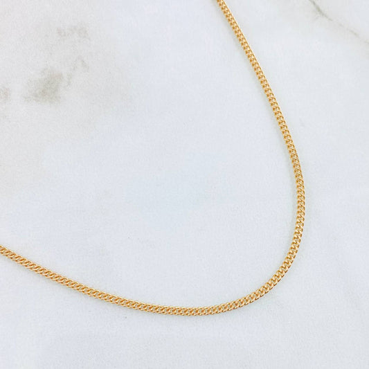 Cadena Cubana 4.7gr / 17 3/4 in / 1.6mm Oro Amarillo +1 18K