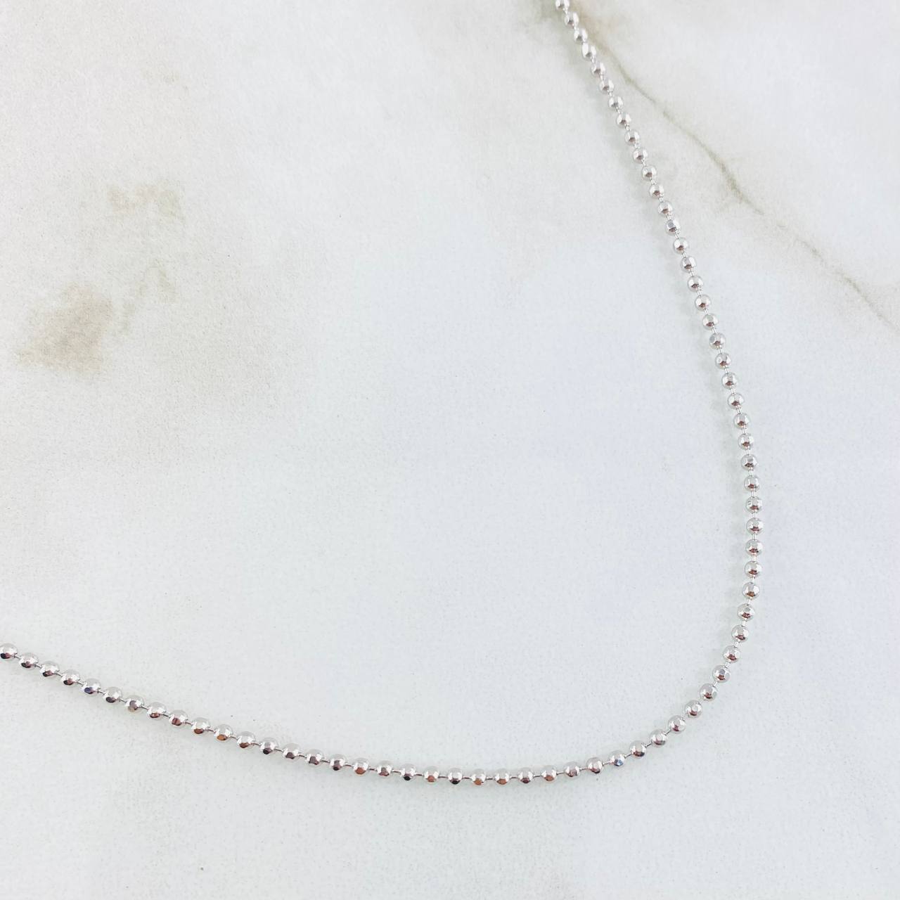 Cadena Militar 4.8gr / 19 3/4 in / 1.4mm Oro Blanco +3 18K *