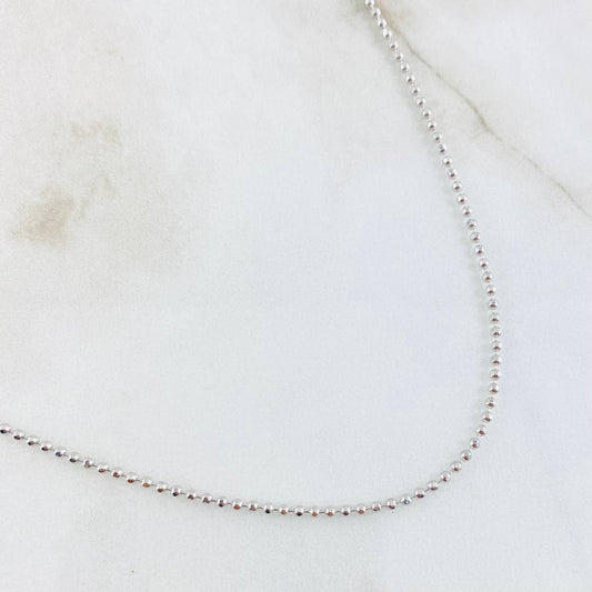 Cadena Militar 4.8gr / 19 3/4 in / 1.4mm Oro Blanco +3 18K *