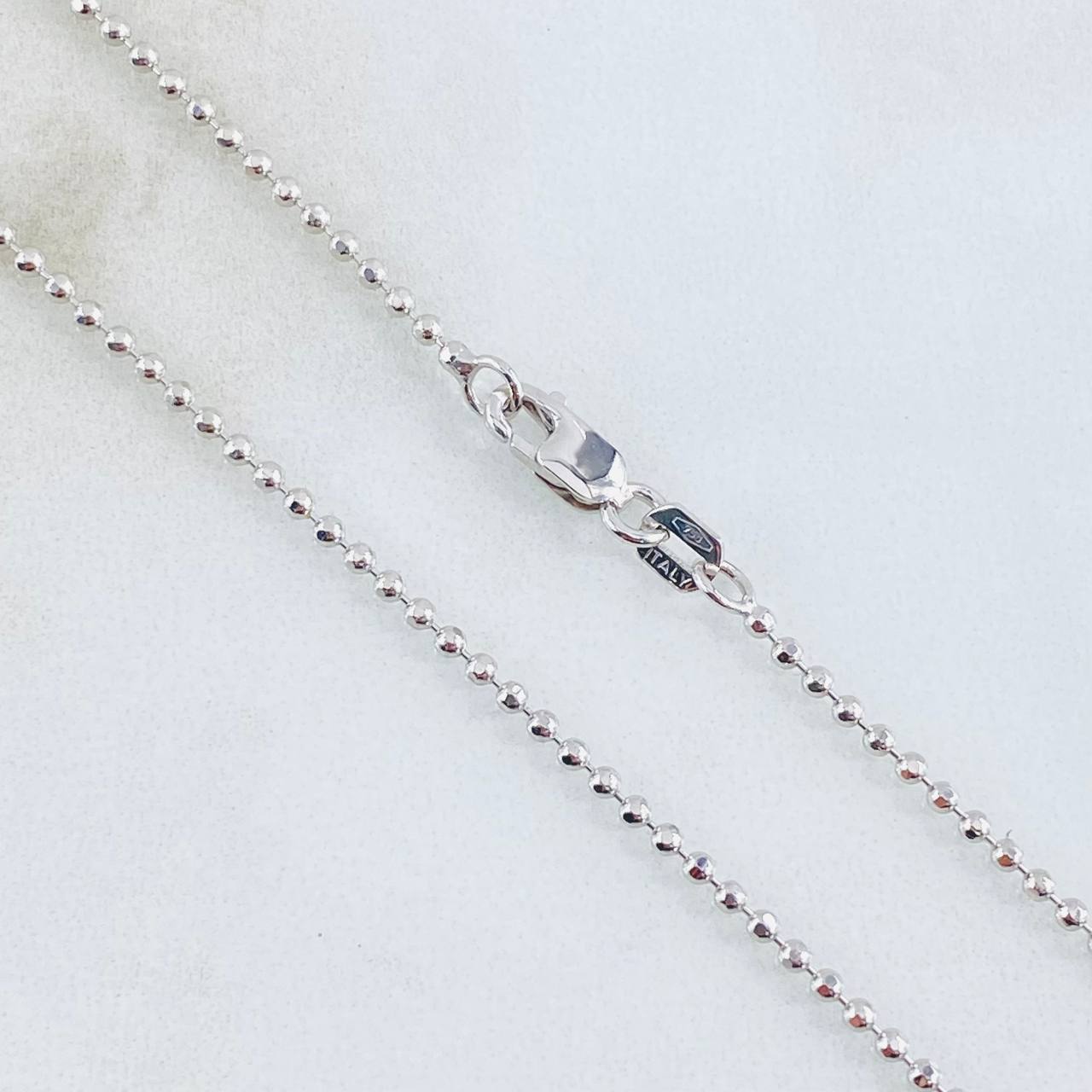 Cadena Militar 4.8gr / 19 3/4 in / 1.4mm Oro Blanco +3 18K *