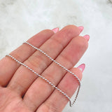 Cadena Militar 4.8gr / 19 3/4 in / 1.4mm Oro Blanco +3 18K *