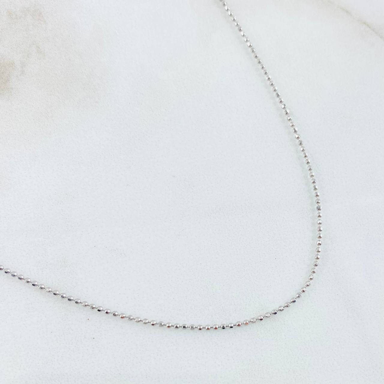 Cadena Militar 1.7gr / 17 3/4 in / 1mm Oro Blanco +3 18K ©