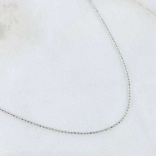 Cadena Militar 2gr / 19 3/4 in / 1mm Oro Blanco +3 18K