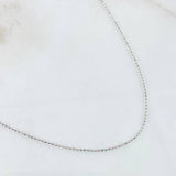 Cadena Militar 1.7gr / 17 3/4 in / 1mm Oro Blanco +3 18K ©
