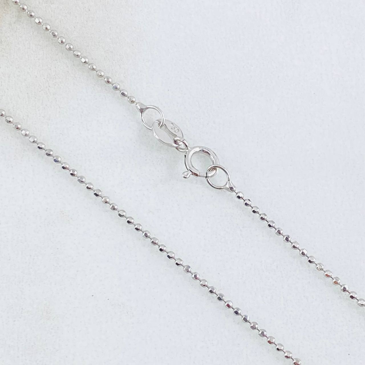 Cadena Militar 1.7gr / 17 3/4 in / 1mm Oro Blanco +3 18K ©