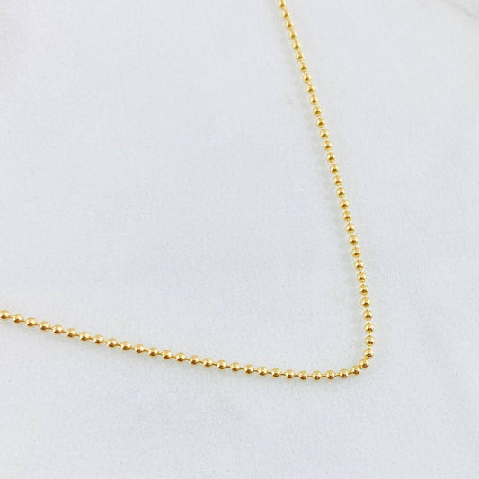 Cadena Militar 2gr / 17 3/4 in / 1mm Oro Amarillo +3 18K