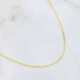 Cadena Plana 1.35gr / 17 3/4 in / 1.3mm Oro Amarillo +3 18K *
