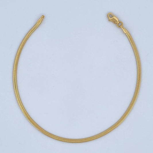 Flat Snake Bracelet 2.45gr / 7.5in / +3 18K Gold &