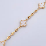 Pulso GC Trebol 3.95gr / 18cm / 3.2mm Diamantado Electroestatico Blanco Oro Amarillo 18K &
