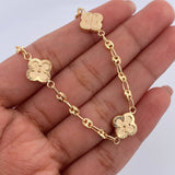 Bracelet GC Trebol 4.3gr / 19cm / 3mm Diamond Cut Yellow Gold 18K &
