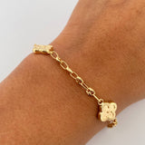 Bracelet GC Trebol 4.3gr / 19cm / 3mm Diamond Cut Yellow Gold 18K &
