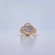 Anillo Trebol 4.2gr / T6 1/2 / Nacar Blanco Oro Amarillo Nac.Esp. 18K $