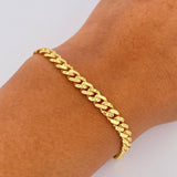 Cuban Links Bracelet Infinite 6.85gr / 18.3cm / 4.9mm Diamond Cut Yellow Gold +2 18K $
