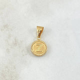 Pendant Letter Z 0.6gr / 2cm / Yellow Gold 18K Bordered Circle