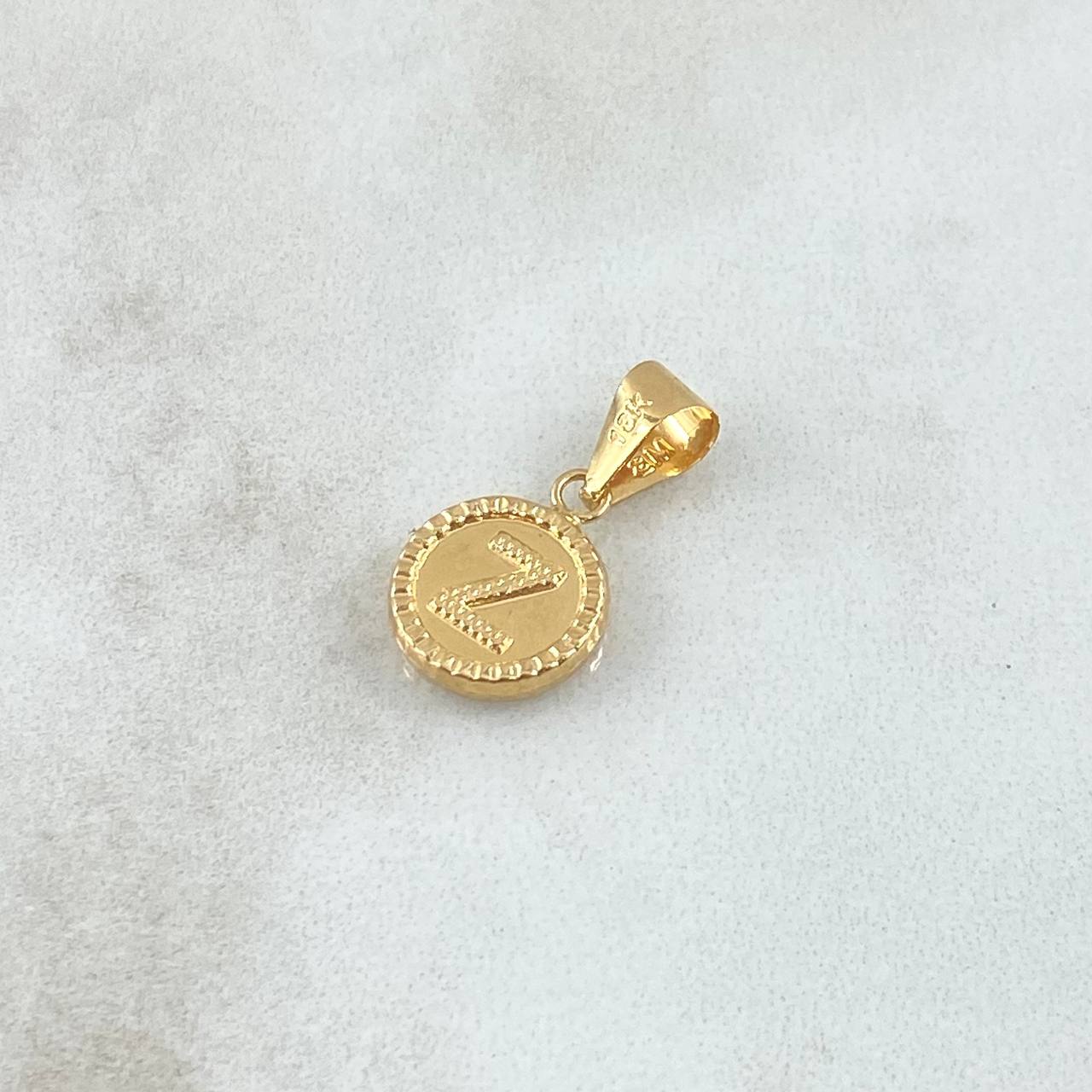 Pendant Letter Z 0.6gr / 2cm / Yellow Gold 18K Bordered Circle