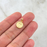 Pendant Letter T Mate 0.55gr / 1.5cm / Yellow Gold 18K Bordered Charger Circle