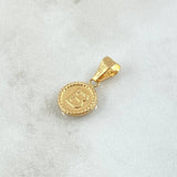 Dije Letra B 0.6gr / 2cm / Circulo Bordeado Oro Amarillo 18K