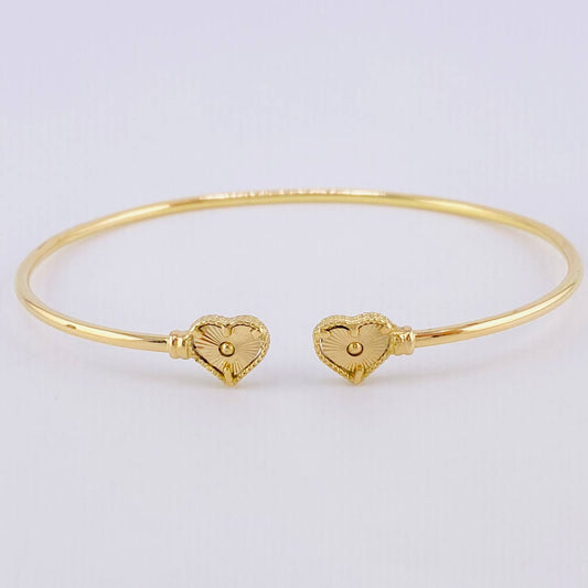 Pulso Aro Corazon Diamantado 3.5 g / 6 3/4 in / 1.8 mm Oro Amarillo 18K