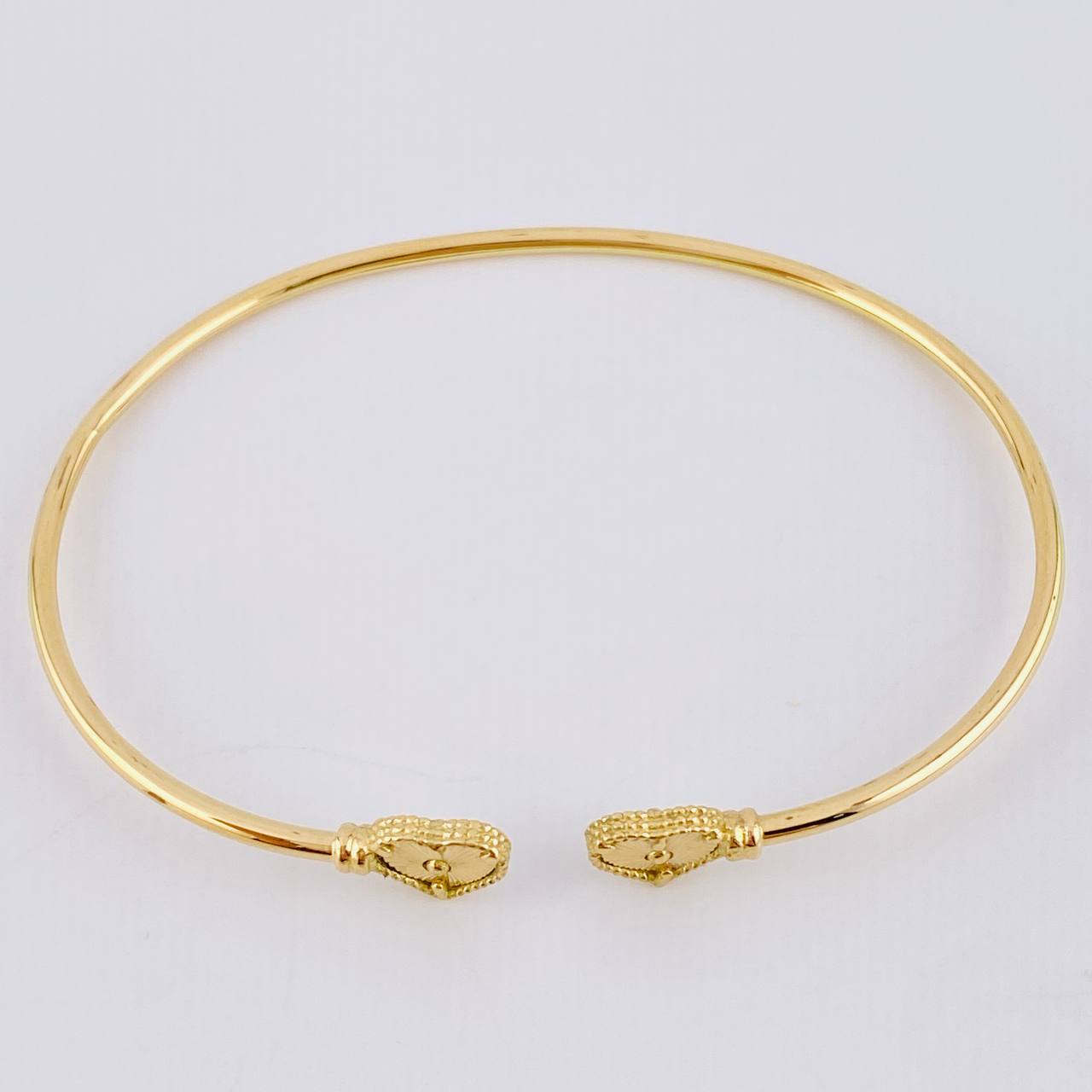 Pulso Aro Corazón Diamantado 3.8gr / 6 3/4 in / 1.8mm Oro Amarillo Nac.Esp. 18K