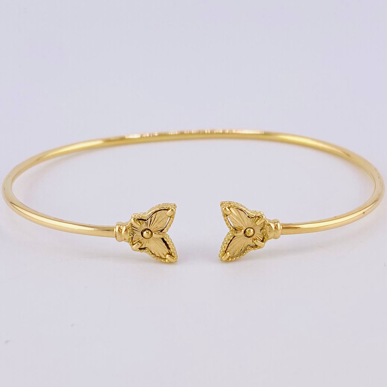 Pulso Aro Mariposa Diamantado 3.7gr / 7 in / 1.8mm Oro Amarillo Nac.Esp. 18K *