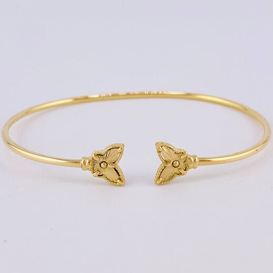 Pulso Aro Mariposa Diamantado 3.7gr / 7 in / 1.8mm Oro Amarillo Nac.Esp. 18K *