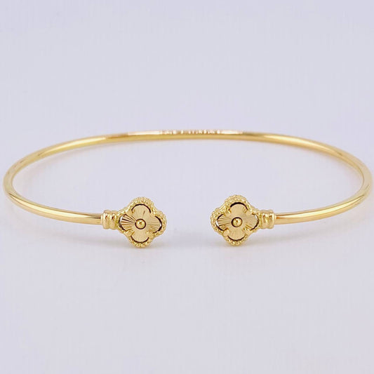 Pulso Aro Trebol Diamantado 3.6 g / 6 3/4 in / 1.8 mm Oro Amarillo 18K