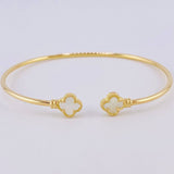 Pulso Aro Trebol Nacar Blanco 3.5 g / 7 1/4 in / 1.8 mm Oro Amarillo 18K