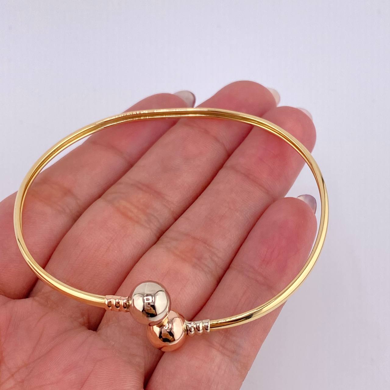 Pulso Aro Tú Y Yo 4.8gr / 7 1/4 in / 2.6mm Tres Oros 18K ©