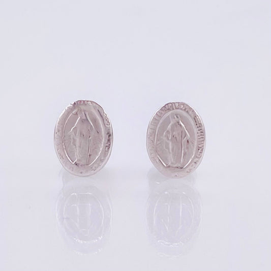 Miraculous Virgin Stud Earrings 0.75gr / 8.15mm 18K Yellow Gold ©
