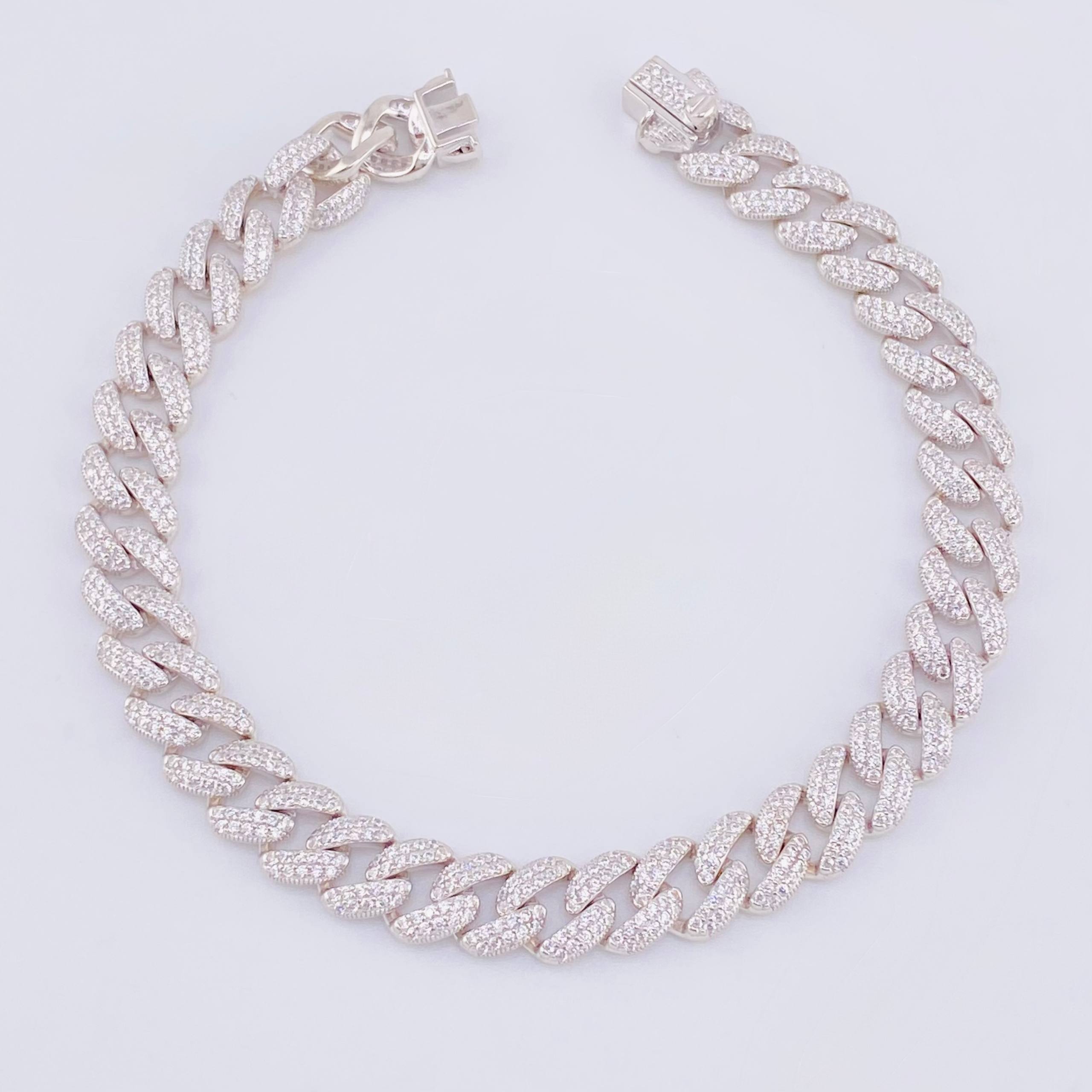 Thick Cuban Links Bracelet 18.8gr / 8 1/4 in / 8.3mm Silver 925