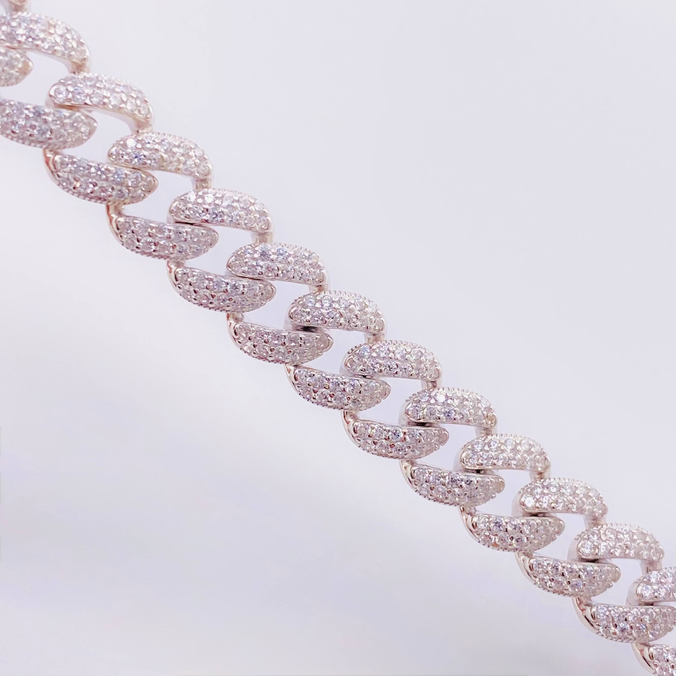 Thick Cuban Links Bracelet 18.8gr / 8 1/4 in / 8.3mm Silver 925