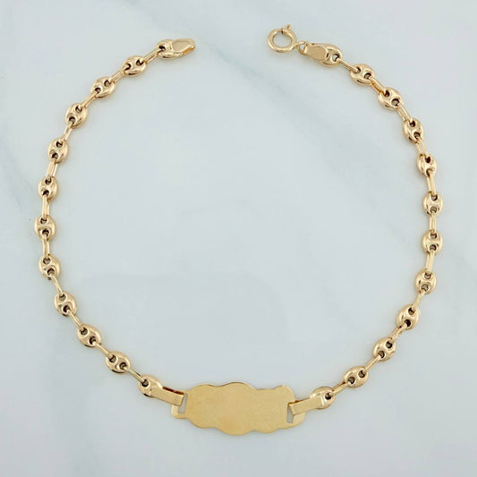 Pulso Bebé GC Placa Nube 2.1gr / 7 1/4 in / 3mm Oro Amarillo 18K &