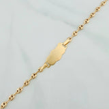 Pulso Bebé GC Placa Nube 2.1gr / 7 in / 3mm Oro Amarillo 18K %