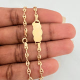 Pulso Bebé GC Placa Nube 2.1gr / 7 in / 3mm Oro Amarillo 18K %