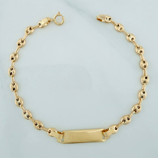 Pulso Bebé GC Placa Octagonal 1.85gr / 6 1/4 in / 3mm Oro Amarillo 18K &