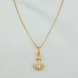 Set Cadena y Dije Veneciana+Ancla 1.15gr / 18 in / 0.34mm Oro Amarillo 18K $