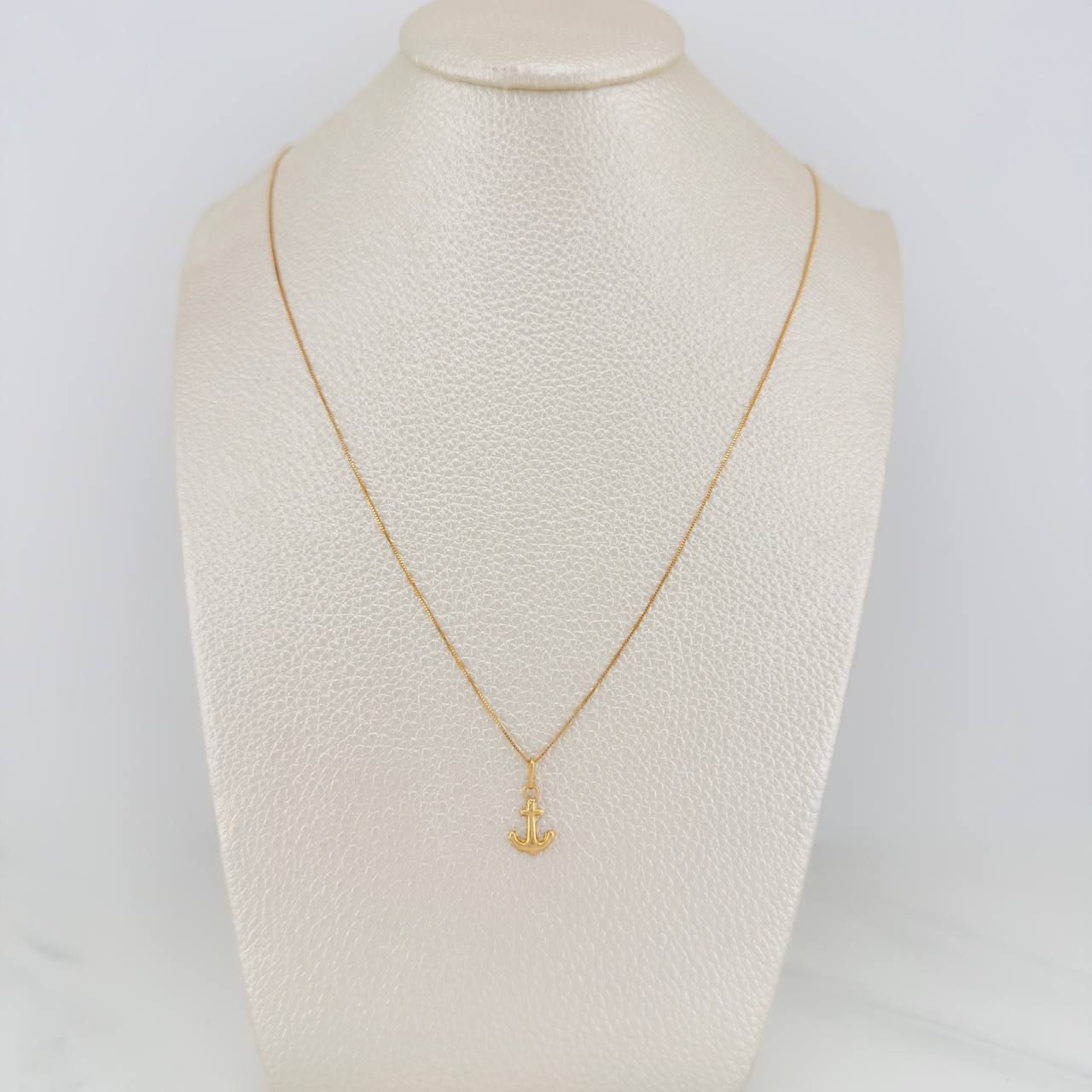Set Cadena y Dije Veneciana+Ancla 1.15gr / 18 in / 0.34mm Oro Amarillo 18K $