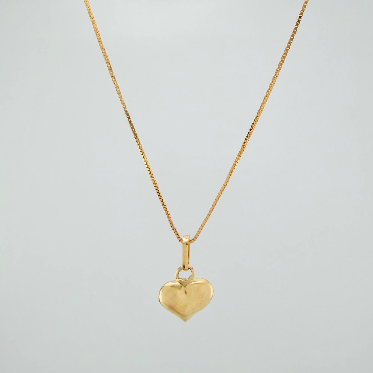 Set Cadena y Dije Veneciana+ Corazón 1.15gr / 17 3/4 in / 0.3mm Oro Amarillo 18K $